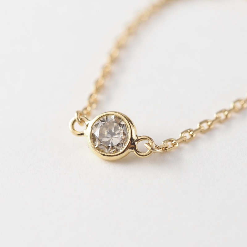 K18 Bezel/ベゼル ダイヤモンド0.1ct チェーンリング (0120326463)