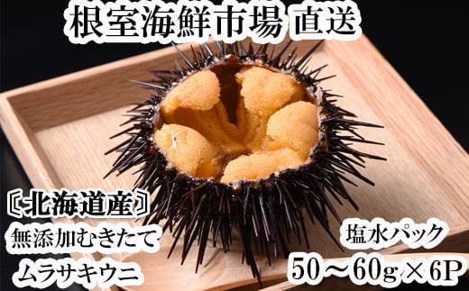 C-11053 無添加むきたてムラサキウニ塩水パック50～60g×6P[5月初旬以降発送]