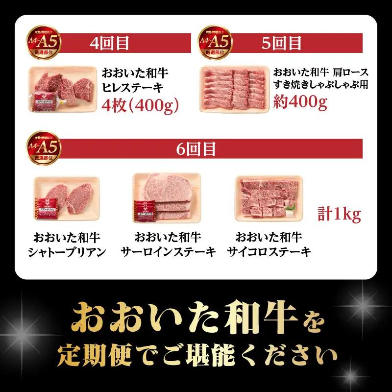 【毎月配送】【おおいた和牛堪能】毎月6回お届け定期便 T10099