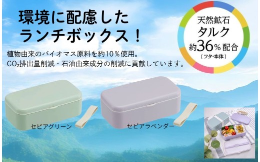 箸付き 弁当箱 【セピアラベンダー】600ml 1段 バイオマス PLB6HB 【こども 食洗機可 電子レンジ可 仕切付 ランチベルト】スケーター 672491 奈良県 奈良市 skt101