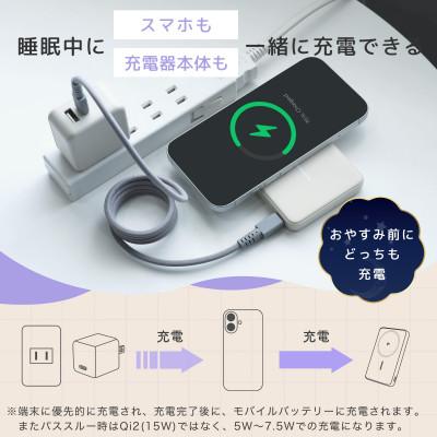 ふるさと納税 海老名市 ワイヤレスモバイルバッテリー5,000mAh ペールアイリス(MOT-MBQI5001-ECPU) |  | 03
