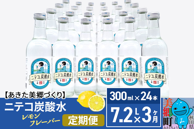 
《定期便3ヶ月》ニテコ炭酸水(レモン) 300ml×24本入 「水の郷」の炭酸水 ご当地炭酸水
