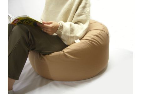 日本製 癒しのビーズクッション クイーン 直径70cm ブラウンカバー付き [1906]