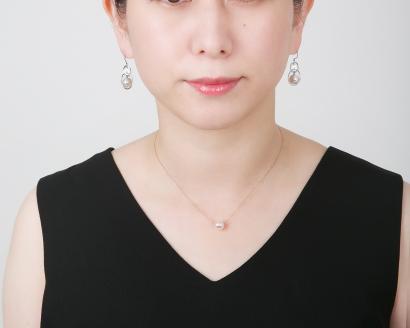 明浜産真珠ペンダント・スルーバロック（ピンクゴールド）