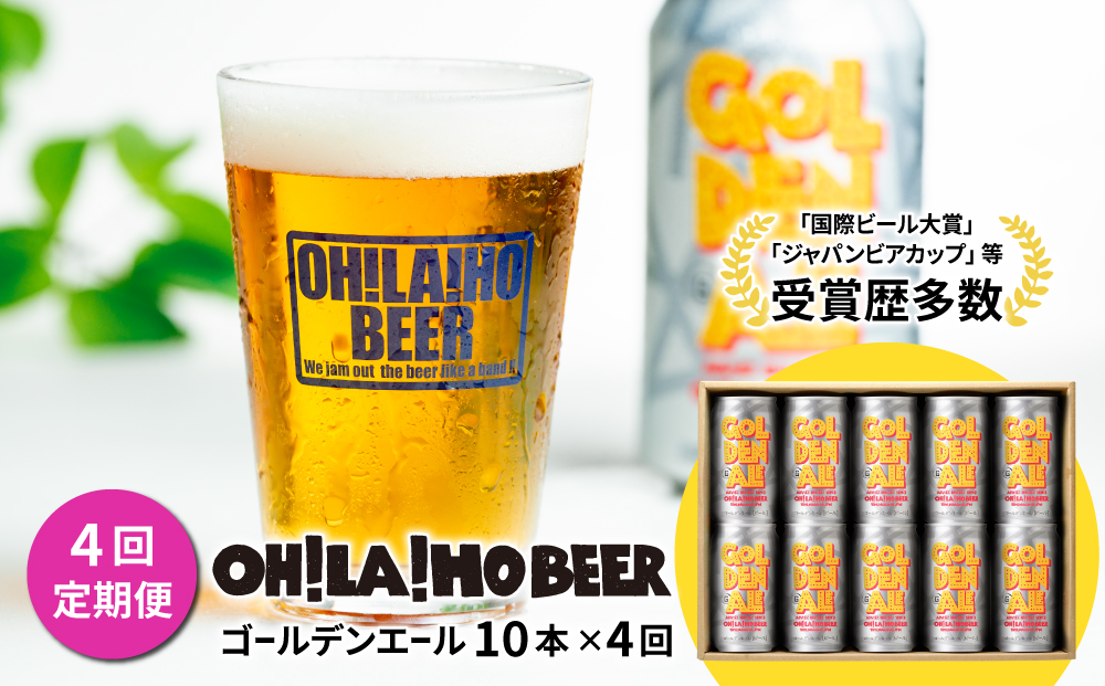 クラフトビール ゴールデンエール 10本セット 定期便 (4回) オラホビール お酒 おしゃれ 地ビール ギフト 美味しい 国産 長野県東御市