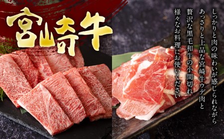 宮崎牛 ウデ 焼肉 400g ＆ 宮崎県産 和牛 小間切れ 100g ミヤチク 冷凍 内閣総理大臣賞受賞 宮崎県産 牛肉 送料無料 BBQ バーベキュー キャンプ 牛肉 炒め物 調理 ギフト プレゼン