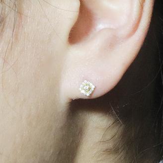 K18 　ひし形　ダイヤモンドピアス　0.16ct　　BQ99