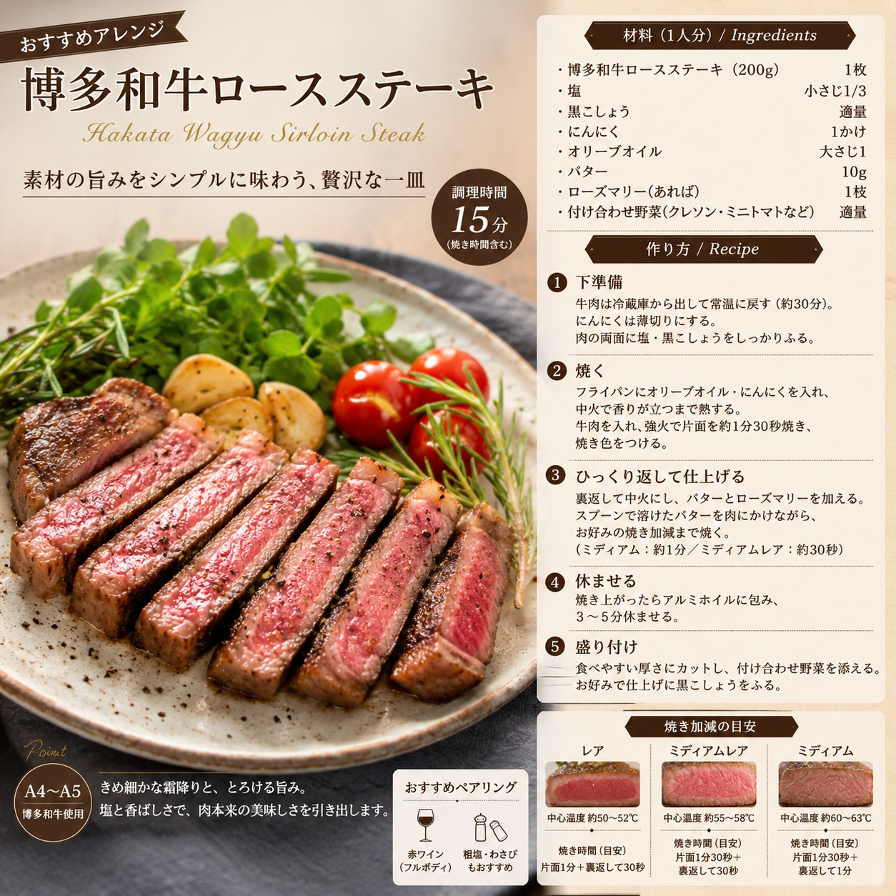 この味プレミアム！【A4～A5】博多和牛ロースステーキ　200g | 牛肉 ブランド牛 国産 和牛 福岡 博多 ステーキ BBQ CP060a 200g