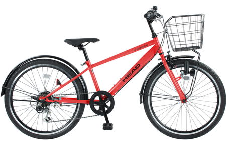 HEADエアレスジュニアクロス VIGREX BAA 22型6段 Cレッド【自転車 完成品 組み立て不要 アウトドア サイクリング じてんしゃ 通勤 通学 新生活】