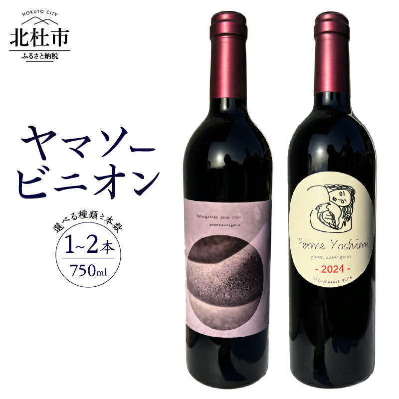 【ふるさと納税】 ワイン 赤ワイン 750ml 選べる本数 1本 2本 ヤマソービニオン 山ぶどう種 カベルネソーヴィニヨン種 交配 ブドウ 深みある味わい 義見農園 ワインショップヨシミ 山梨県 北杜市 送料無料