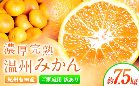 みかん【ご家庭用訳アリ】濃厚完熟温州みかん 約7.5kg