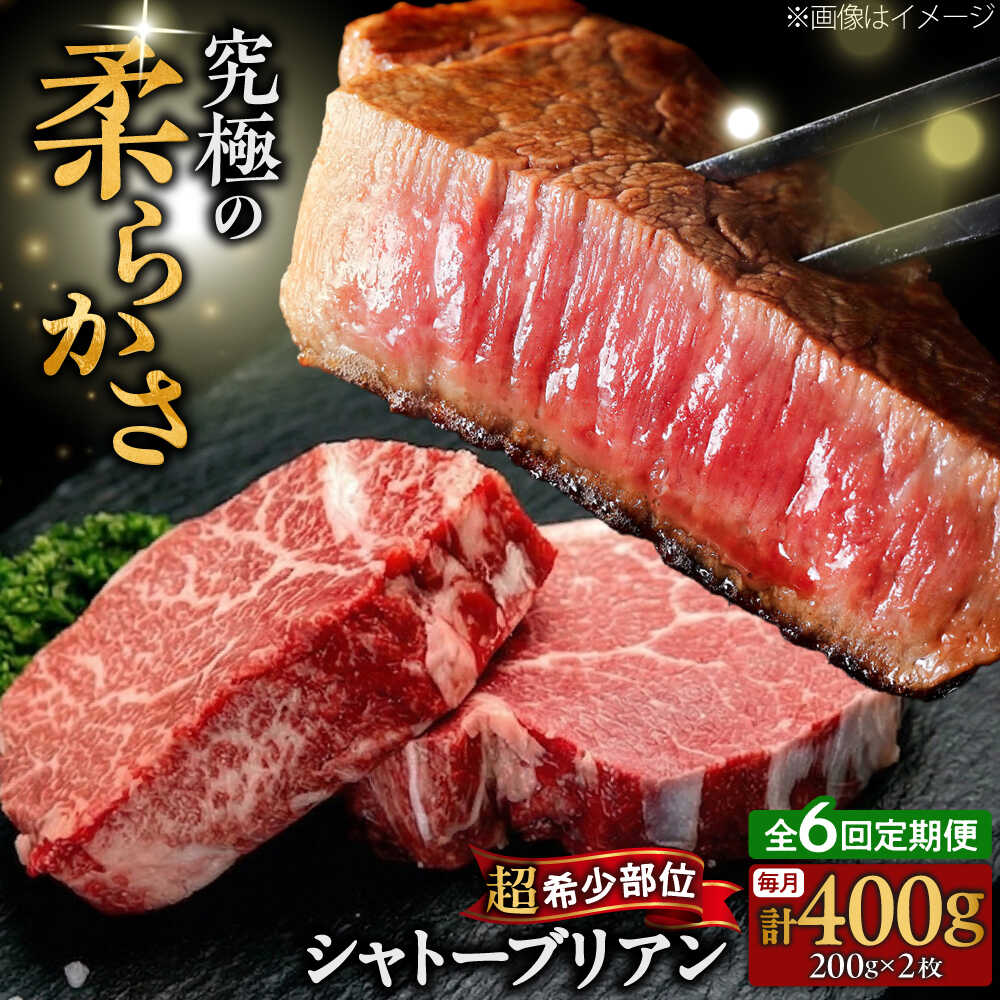 【ふるさと納税】【全6回定期便】博多和牛 牛肉 ヒレ シャトーブリアン 400g（200g×2）吉富町/肉のくまもと屋[BGBY081] 牛肉 和牛 国産 ブランド牛 ヒレ ヒレステーキ フィレ ステーキ ステーキ肉 焼肉 焼き肉 BBQ 高級肉 お祝い 冷凍 人気 おすすめ