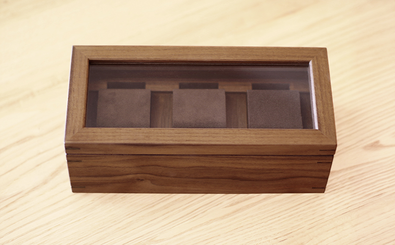 腕時計ケース 3本収納 ウォールナット材 W25×D11.5×H9cm 腕時計 ケース 木製 秋山木工 秋山木工株式会社 家具 インテリア 国産 静岡県 藤枝市