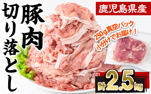 
                  鹿児島県産豚肉切り落とし(計2.5kg・250g×10P)豚肉 切り落とし 小分け【株式会社羽根】A1087
                