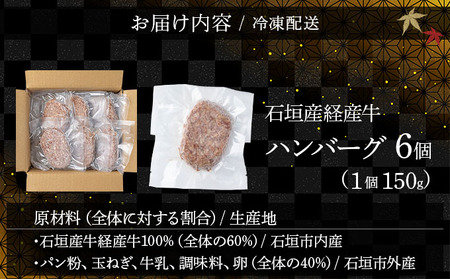 【2026年1月発送】石垣産経産牛ハンバーグ150g×6/箱