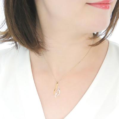 ふるさと納税 韮崎市 ネックレス PT900 K18YG コンビ ダイヤモンド 0.33ct リーフ【f263-ygpt】 |  | 02