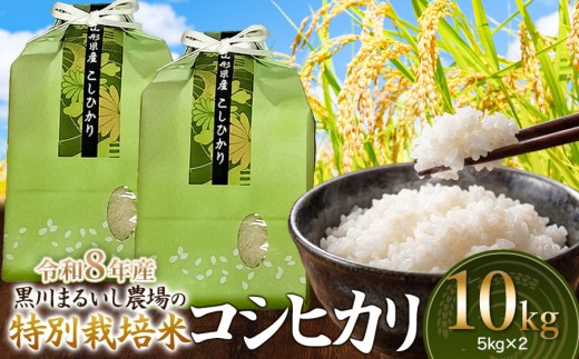 【令和8年産】 黒川まるいし農場の特別栽培米 コシヒカリ 10kg(5kg×2袋)　山形県鶴岡市産　K-875　| こしひかり 米どころ 庄内米 ブランド米 米 コメ こめ 精米 ご飯 ごはん 美味しい お取り寄せ 農家直送 東北 国産 おすすめ 人気 返礼品 2026年産