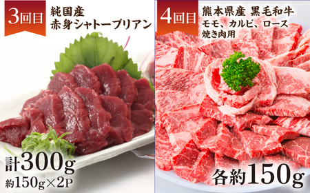 【6回定期便】熊本 の味「桜」お肉 で団らんセット 約2kg タレ付【有限会社 九州食肉産業】馬刺し 和牛 牛肉 馬肉 セット 特産 国産 肉セット 馬肉 馬刺し 馬刺 熊本馬刺し [ZDQ066]