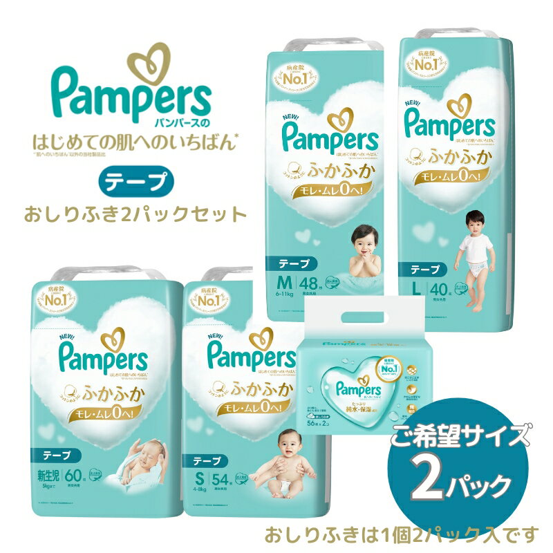 【ふるさと納税】[テープタイプ] パンパース 「 肌いち 」 2パックと おしりふき 2パック[ Pampers おむつ オムツ ] ベビー用品 赤ちゃん用品 紙おむつ Wレイヤー構造 ふかふか 日用品 幼児 乳児 子供 ベビー 孫