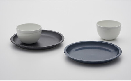 2016/ TY Cup & Plate set【2016/オリジナル】有田焼 食器 器 皿 中皿 食器セット 4点 プレート ブラック グレー カップ ホワイト シンプル cd004