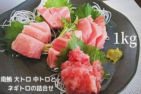 天然 南鮪 大トロ 中トロ ネギトロ の 詰合せ約1kg (a25-026)
