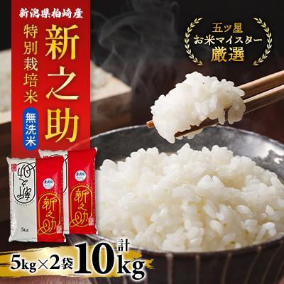 ふるさと納税 柏崎市 【令和7年産】【無洗米】特別栽培米　新潟県柏崎産「新之助」5kg×2袋　【五ツ星お米マイスター厳選】