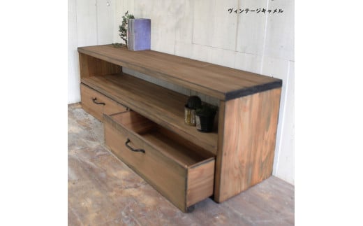 【選べるカラー】アンティーク風 無垢材 テレビボード＜アンティーク風 家具 Dea-Sirio＞《テレビ台 ボード 引き出し付き》※北海道・沖縄・離島への配送不可