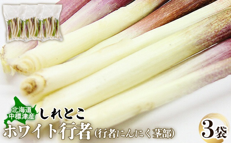 行者にんにく ホワイト行者 茎部 3袋 オンライン 申請 ふるさと納税 北海道 中標津 行者ニンニク 幻の山菜 山菜 山の幸 野菜 疲労回復 健康効果 長寿 体力増強 ダイエット効果 揚げ物 炒め物 醤油漬け おかず 冷凍 長期保存可能 中標津町【2001201】