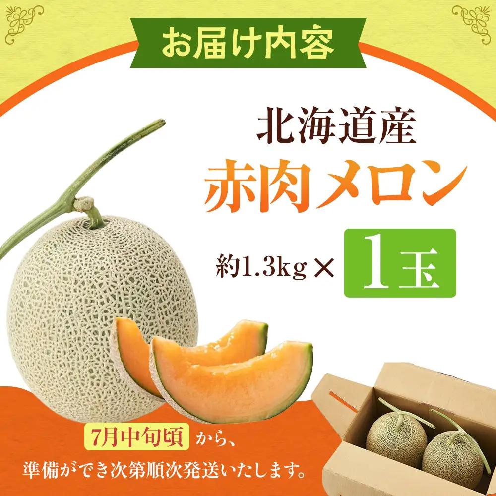 【先行予約】北海道産赤肉メロン1.3kg×1玉 (2026年7月中旬から発送開始) | メロン _05228