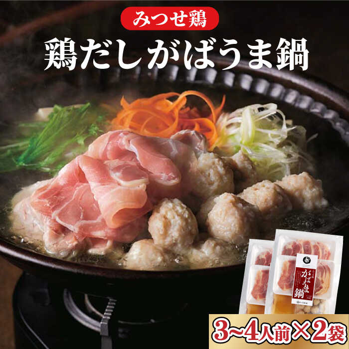 【スピード発送】＜鶏だしの美味しさを堪能！＞みつせ鶏 がばうま鍋（鶏だし）3〜4人分×2袋 吉野ヶ里町/ヨコオフーズ [FAE124]