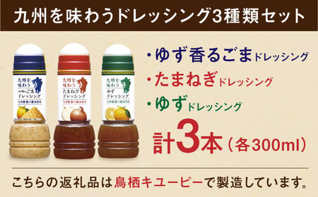 九州を味わうドレッシング3種類セット / 調味料 サラダ ゆず たまねぎ ごま / 佐賀県 / 鳥栖キユーピー株式会社[41ACAC045]