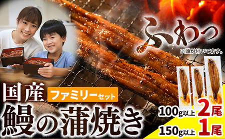 【最短3日発送】うなぎ 蒲焼き 3尾| 鰻 国産