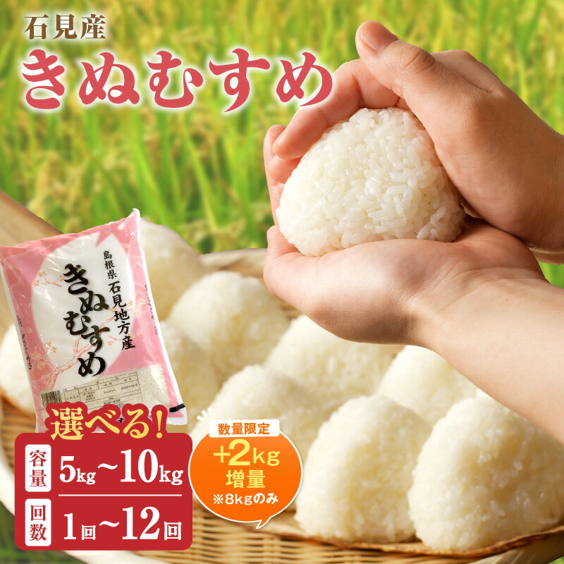 【ふるさと納税】【生活応援品】【年内配送】【令和7年産】【定期便】石見産きぬむすめ【5kg～10kg/1回～12回】〈2025年11月より配送開始〉 選べる 定期便 米 お米 きぬむすめ 精米 白米 ごはん 新生活 応援 準備 お取り寄せ 特産