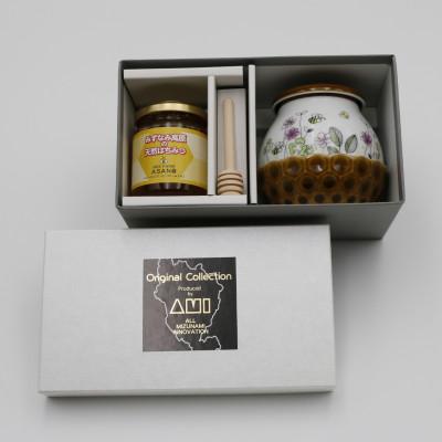 ふるさと納税 瑞浪市 ミニハニーポット&天然ハチミツセット(ホワイト) |  | 01