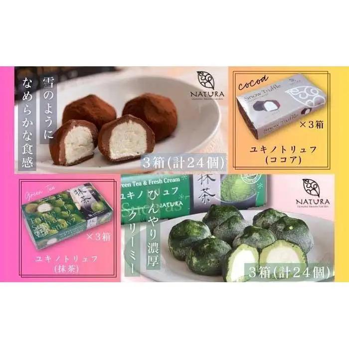 チョコレート ショコラトリュフ ココア 抹茶 スイーツ 生洋菓子  新潟県 南魚沼市 ナトゥーラ 濃厚ひんやり ユキノトリュフ 計6箱