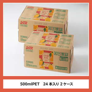 サンA 日向夏 紅茶 HINATA TEA 500mlＰＥＴ 24本 入り×2ケース 【飲料 日向夏 紅茶 PET セット ジュース 長期保存 送料無料】