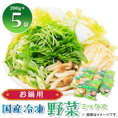 ふるさと納税 阿南市 冷凍野菜ミックス(お鍋用)(二人前)200g×5袋