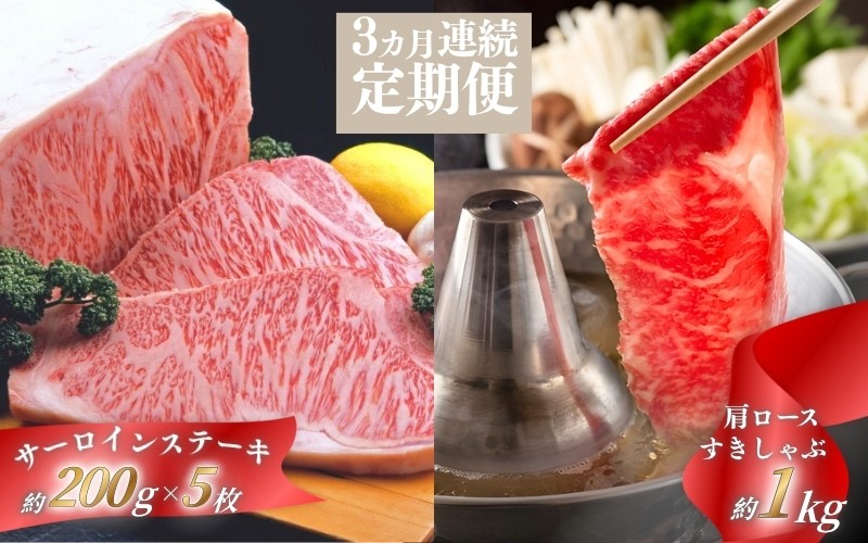 
                  【3ヶ月連続】忍者ビーフ（伊賀牛）サーロインステーキ 約200g×5枚、肩ロ－スすきしゃぶスライス 約1kg【cook-tkb0001】
                