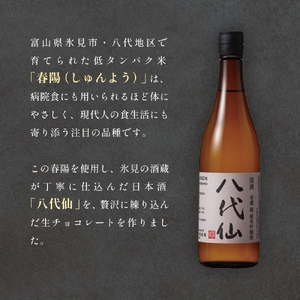日本酒入り生ショコラ 18粒 地酒「八代仙」使用 ショコラ チョコレート アルコール入り 富山県 氷見市