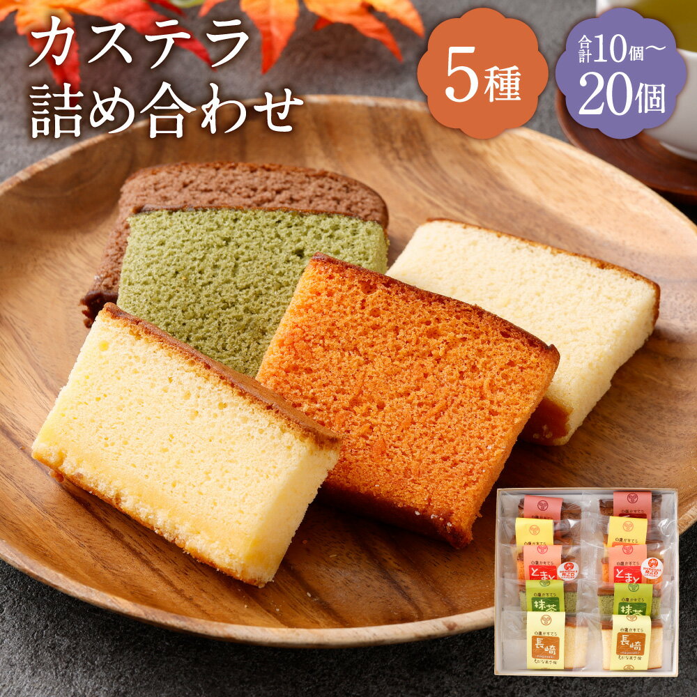 【ふるさと納税】＜選べる内容量＞ カステラ 詰め合わせ プレーン チョコ 抹茶 トマト チーズ 5種セット 計10個入（各2個） / 計15個（各3個） / 計20個（各4個） かすてら スイーツ デザート お菓子 和菓子 焼き菓子 おやつ 山形県 白鷹町 送料無料
