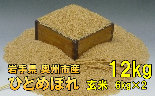 【令和7年産】【玄米12kg】新米 人気沸騰の米 岩手県奥州市産ひとめぼれ 令和7年産 玄米12キロ【7日以内発送】 [AC022]