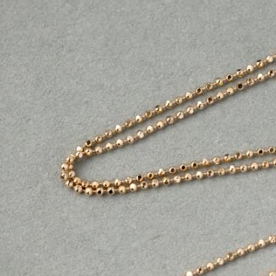 ふるさと納税 大津市 【K18イエローゴールド ボールチェーンネックレス】40cm 個性的でこだわりの大人ジュエリー |  | 02