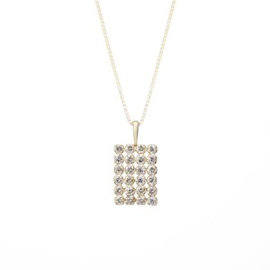 [MADE IN KOFU] K18YG シルキータッチテニスチェーン［レクタングル］ペンダント 0.5ct TI-1159