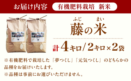 令和7年度産 新米 藤の米(ふじのまい) 4kg(2kgx2)[GCO002] 新米 ご飯