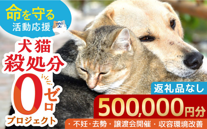 
【お礼の品なし】犬猫殺処分ゼロプロジェクト＜500,000円＞長崎県ふるさと納税[42ZZAE008]長崎 長崎の変 動物 犬 猫 いぬ ねこ イヌ ネコ 保護犬 保護猫 支援 応援 チョイス限定 動物愛護 保護 どうぶつ 地域猫 寄付のみ
