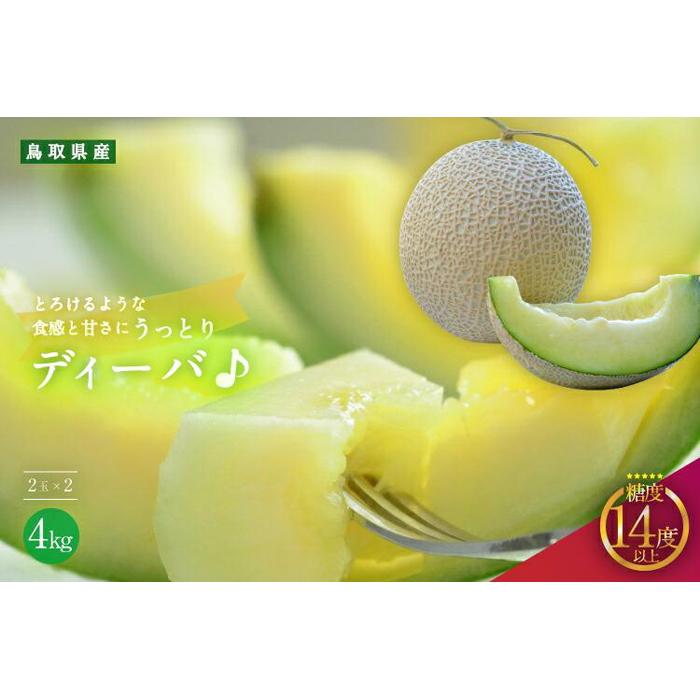 【ふるさと納税】920.【青肉系メロン】ディーバ×2玉（1玉2kg前後×2玉）※離島への配送不可（北海道、沖縄本島は配送可能） | 先行予約 メロン 果物 メロンディーパ くだもの フルーツ メロン 旬 お取り寄せ 甘い 鳥取県 鳥取 北栄町 おすすめ 人気 送料無料