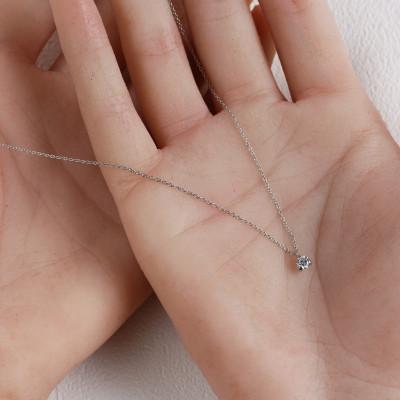 ふるさと納税 大津市 プラチナ900【0.2ct ラボダイヤモンドネックレス】トリニティ 未来の輝き 一粒ペンダント |  | 02