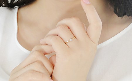 【0.10ct】K18YG ダイヤモンド一粒リング(5号~14.5号)