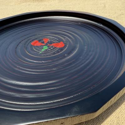 ふるさと納税 香川県 【香川漆器】33cmカット盆　黒塗花 |  | 01