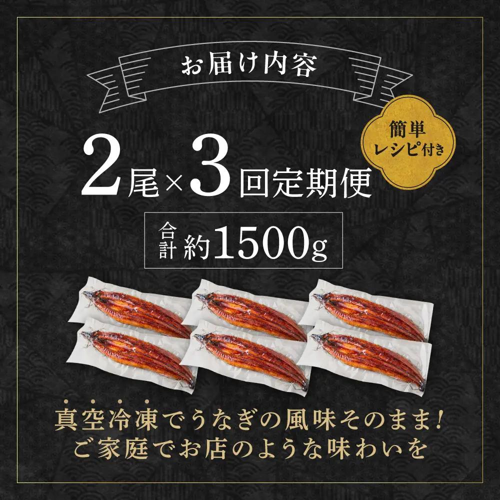 【3回定期便】うなぎ蒲焼き500g以上(250g以上×2尾)【魚住商店】_HB0223 うなぎ 鰻 蒲焼 真空パック 福岡県宗像市 宗像市 福岡 宗像